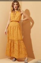 Vestido longo Camel em laise