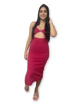 Vestido Longo Canelado Moda Verao Varias Cores -tamanho Unico e veste do P ao G