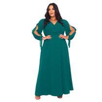 Vestido Longo Casual Elegante Fenda Plus Size Linha Premium