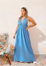 Vestido longo casual feminino azul tam p Vestido longo casual feminino azul tam p