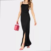 Vestido longo casual feminino preto tam p Vestido longo casual feminino preto tam p