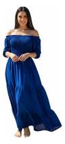 Vestido Longo Ciganinha Lastex Perfeito Verão, Cruzeiro