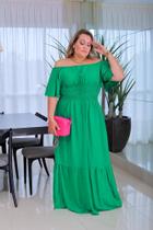 Vestido Longo Ciganinha Plus Size Liso Verão Gg Ao G2 Leve