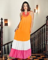 Vestido Longo Color Block Vestido Longo Color Block