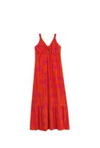 Vestido longo com alcinha vermelho