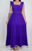 Vestido Longo com babado e renda