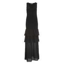 Vestido Longo com Babado Preto Vestido Longo com Babado Preto