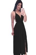 Vestido longo com bojo feminino na cor preta no tamanho M