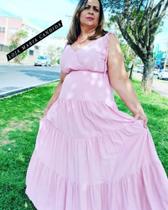 Vestido longo com bojo nude