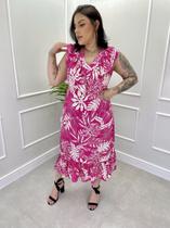 Vestido Longo com Decote e Babados Vestido Longo com Decote e Babados