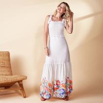 Vestido longo com elastec
