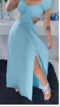 Vestido Longo com Fenda e Tiras (aberto) nas Costas