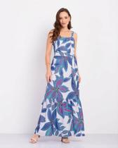 Vestido longo de alça larga crepe digital medi modas Vestido longo de alça larga crepe digital medi modas