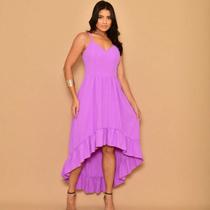 Vestido Longo de alca Luxo liso duna bordado mullet