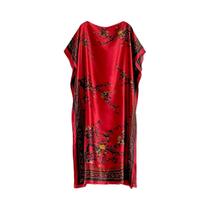 Vestido Longo De Cetim Com Estampa Floral E Xale Muçulmano Para Proteção Solar Feminino Moda
