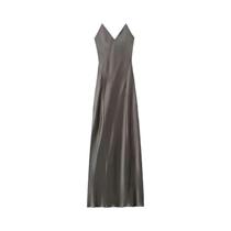 Vestido Longo de Cetim Feminino - Sem Mangas, Decote V e Costas Nuas - Ideal para Festa
