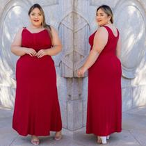 Vestido Longo de Festa e Evento Plus Size com Alça de Regulagem Elegante da Moda