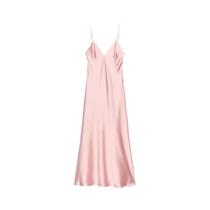 Vestido Longo De Festa Em Cetim Com Decote V E Costas Descobertas Para Mulheres, Elegante E Chic,