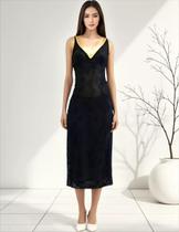 Vestido Longo De Festa Indiano, Em Chiffon Bordado, Marinho