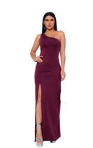 Vestido longo de festa, Madrinha, Formatura, Casamento Convidada, um ombro só com fenda lateral