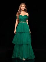 Vestido Longo De Festa Mgiacy Com Gola, Bordado Tridimensional E Camadas De Gaze