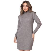 Vestido Longo de Inverno Luana Tricot Forrado com Manga Longa Vestido Longo de Inverno Luana Tricot Forrado com Manga Longa