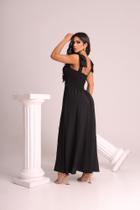 Vestido Longo De Linho Forrado Com Lacinho No Ombro Midi