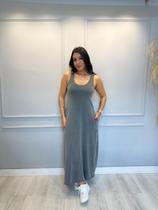 Vestido Longo de Malha Estonado com Bolso 100% Algodão Vestido Longo de Malha Estonado com Bolso 100% Algodão