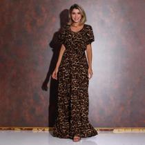 Vestido longo de onça Vestido longo de onça