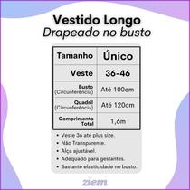 Vestido Longo Decotado Drapeado no Busto Vestido Longo Decotado Drapeado no Busto