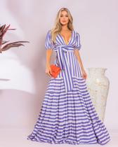 Vestido Longo Decote Em V Festa- Closet Deluxe
