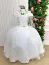Vestido Longo Diamante Branco Banana Club para Meninas Vestido Longo Diamante Branco Banana Club para Meninas