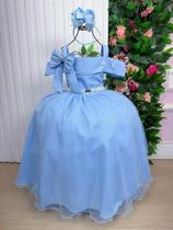 Vestido Longo Doce Elegância Azul Bebê - Banana Club Vestido Longo Doce Elegância Azul Bebê - Banana Club