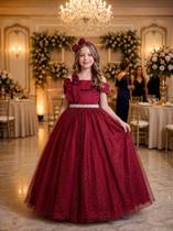Vestido Longo Doce Elegância Marsala da Banana Club para Meninas Vestido Longo Doce Elegância Marsala da Banana Club para Meninas