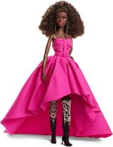 Vestido longo Doll Barbie Fuchsia em tafetá, brinquedo adulto HBX96