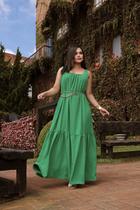 Vestido Longo Duna Amplo Soltinho Decote Costas Tendência