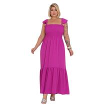 Vestido Longo Elegante Com Lastex Plus Size Confortavel