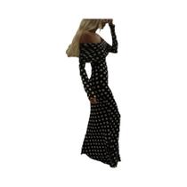 Vestido Longo Elegante De Verão Para Mulheres Com Um Ombro, Estampa De Bolinhas, Ajuste Slim, Estilo