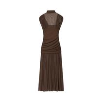 Vestido Longo Elegante E Chic Sem Mangas Em Tule Para Mulheres, Vestido Sexy Romântico Para Festas