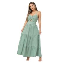 Vestido Longo Elegante Feminino Com Alça Ajustável Com Bojo Festa Tricoline Donna Martins