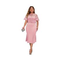 Vestido Longo Elegante plus Size Com Ajuste Slim, Bordado Em Patchwork, Cor Sólida, Vestido