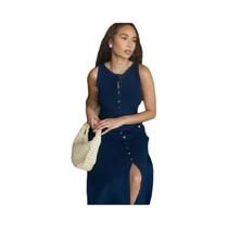 Vestido Longo Elegante Sem Mangas Com Decote Redondo Tricotado 2024 Vestido Bodycon Para Festa