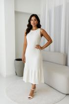 Vestido Longo em Linho Premium - Elegante e Confortável tamanho:MCor:BRANCO Vestido Longo em Linho Premium - Elegante e Confortável tamanho:MCor:BRANCO