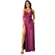 Vestido Longo Emily Alcinha Envelope Amarrar
