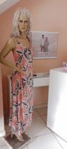 Vestido longo estampado cerâmica