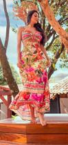 Vestido longo estampado com bojo Vestido longo estampado com bojo
