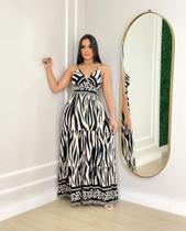 Vestido longo estampado feminino