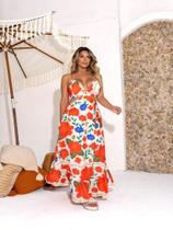 Vestido longo estampado no tecido silk flow cod:2032