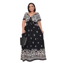 Vestido Longo Estampado Plus Size 7ª Geração