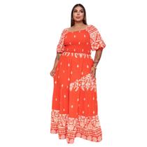 Vestido Longo Estampado Veste De Frente e de Costa 1 Geração